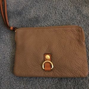 Tan wristlet from the Gap